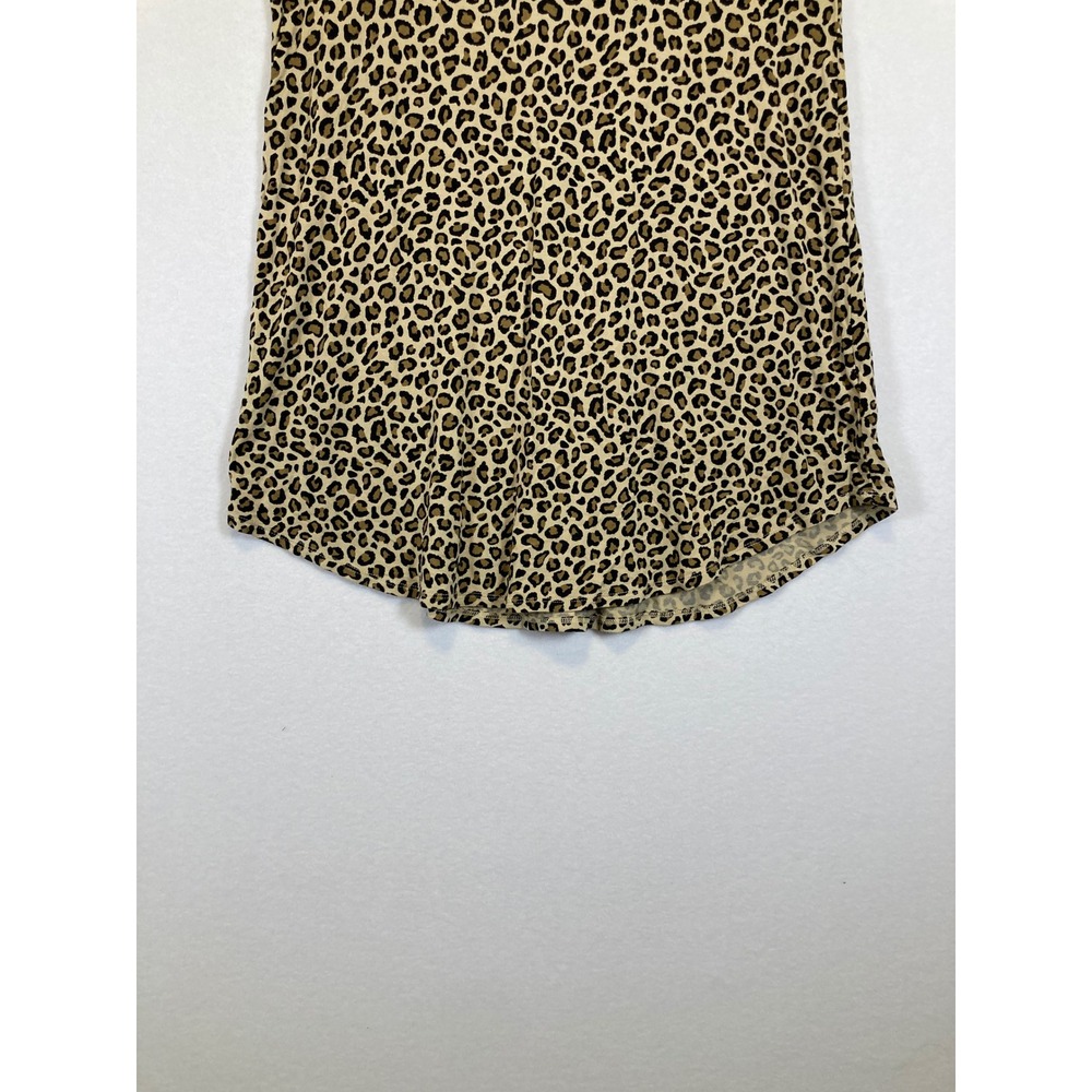 Old Navy Luxe Tank Top Womens Small Brown Leopard Print High Neck Sleeveless - Picture 5 of 9